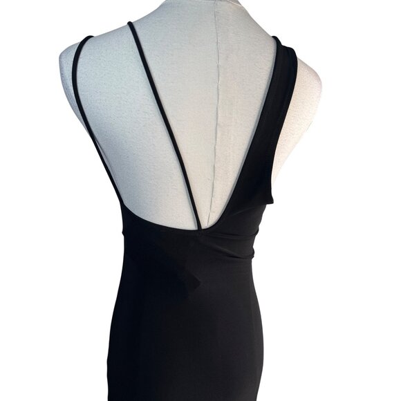 ZARA NWT Black Medium Midi Dress With Built-In Cups & Spaghetti Straps - Picture 7 of 16